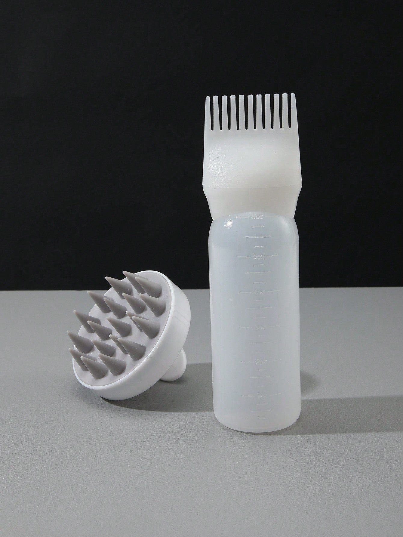 2-piece hair dye application brush set, hair dye brush bottles, oil shampoo bottle, dye comb, hair color styling tool. 1-piece soft plastic shampoo massage brush, colorful manual scalp massager, white hair brush.