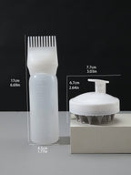 2 قطعة من فرش الصبغة المصبغة، زجاجة صبغ للشعر، زجاجة شامبو الصباغة بالزيت، مشط الصباغة، أداة لتصفيف الشعر الملون. وفرشاة مرنة للشامبو 1 قطعة، دليل رأس القلم الملون لتدليك الشعر، فرشاة بيضاء