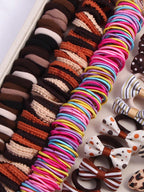 مجموعة مكونة من 865 قطعة من ملحقات الشعر، ومشابك وربطات الشعر من الكراميل، حيث أنها تأتي في كيس