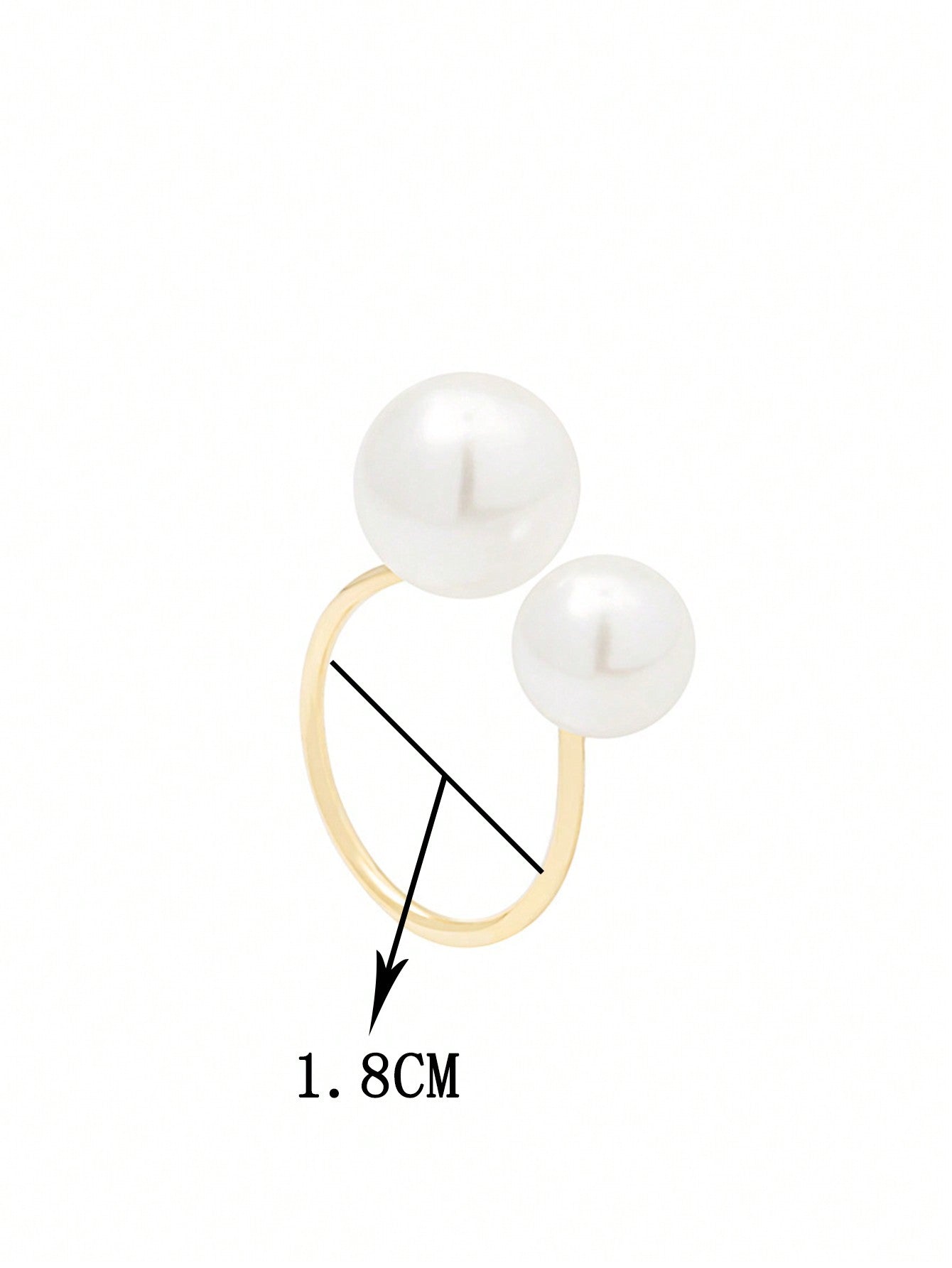 Ins Style Shiny Open Faux Pearl Ring for Women