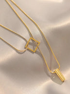 قلادة مزدوجة من الفولاذ المقاوم للصدأ، مجوهرات ذهبية للنساء لعام 2023، هدايا غير قابلة للتلاشي