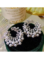 1 Pair French Style Delicate Earrings for Women, Mixed Artificial Pearls, Vintage and Beautiful Accessories for Brides to Look Their Best, Suitable for Daily Use