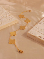 سوار ستانلس ستيل مصنوع من الجلد متألق بشكل مزخرف بالورود هيكل بسيط للنساء، مناسب للاستخدام اليومي