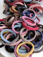 100pcs/pack candy color hair elastics for women with high elasticity and durability, simple and elegant design suitable for daily use and outfit coordination, fashionable and versatile hair accessories. Casual.