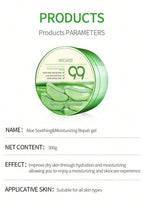 Aloe Vera Gel 300g to moisturize and soothe skin after sunburn, absorb spots, and reduce pore size.