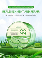 Aloe Vera Gel 300g to moisturize and soothe skin after sunburn, absorb spots, and reduce pore size.