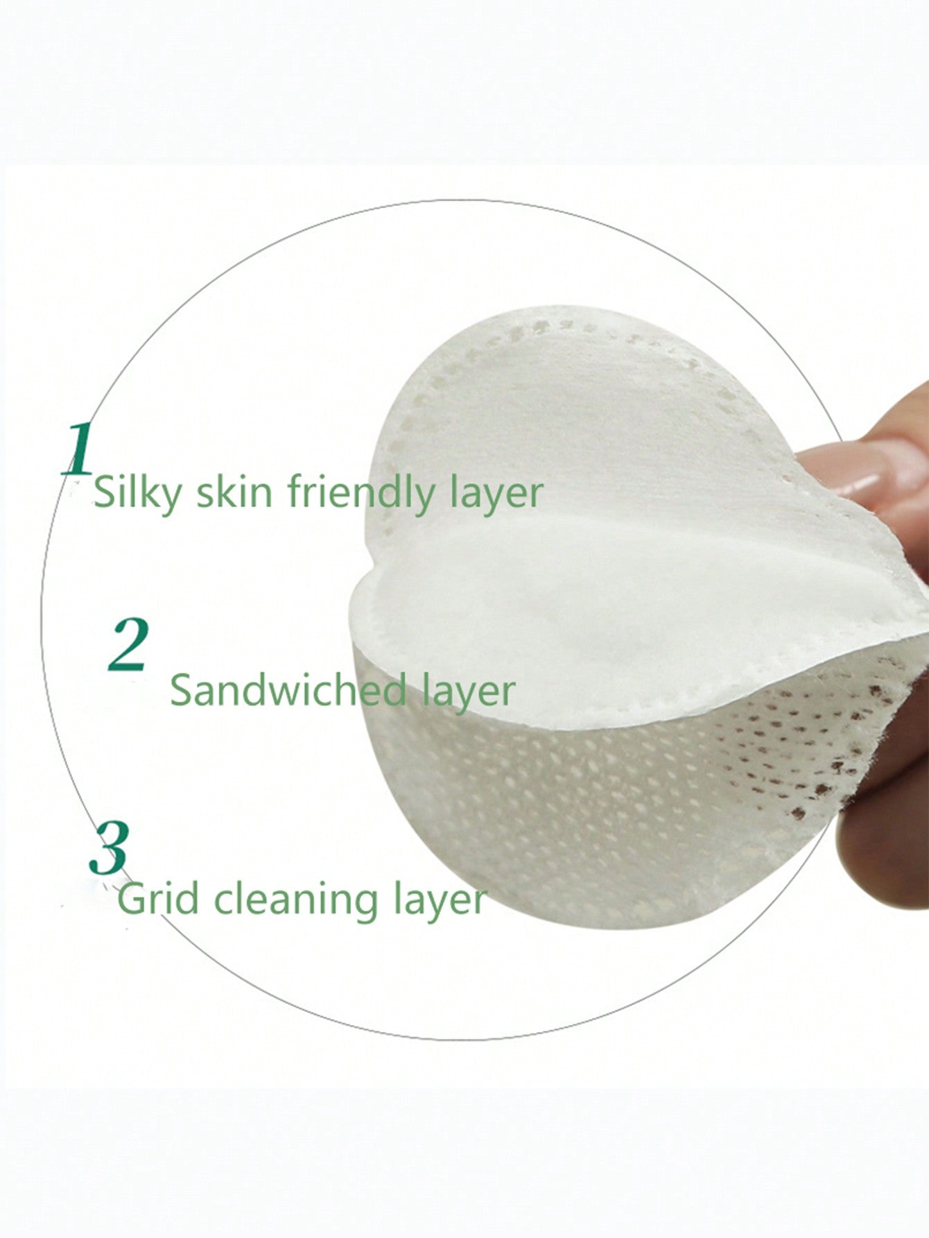 80pcs/bag Cotton Makeup Removal Wipes Thick Round Layers for Face, Eyes and Lips, 58mm Diameter