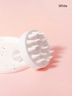 موس بشعيرات سيليكون ناعمة، قطعة واحدة، مقشر فروة الرأس أثناء الحلاقة، استخدام رطب وجاف للرجال، استخدام منزلي أبيض