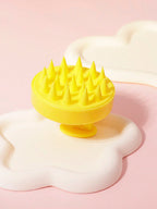 موس بشعيرات سيليكون ناعمة، قطعة واحدة، مقشر فروة الرأس أثناء الحلاقة، استخدام رطب وجاف للرجال، استخدام منزلي أصفر