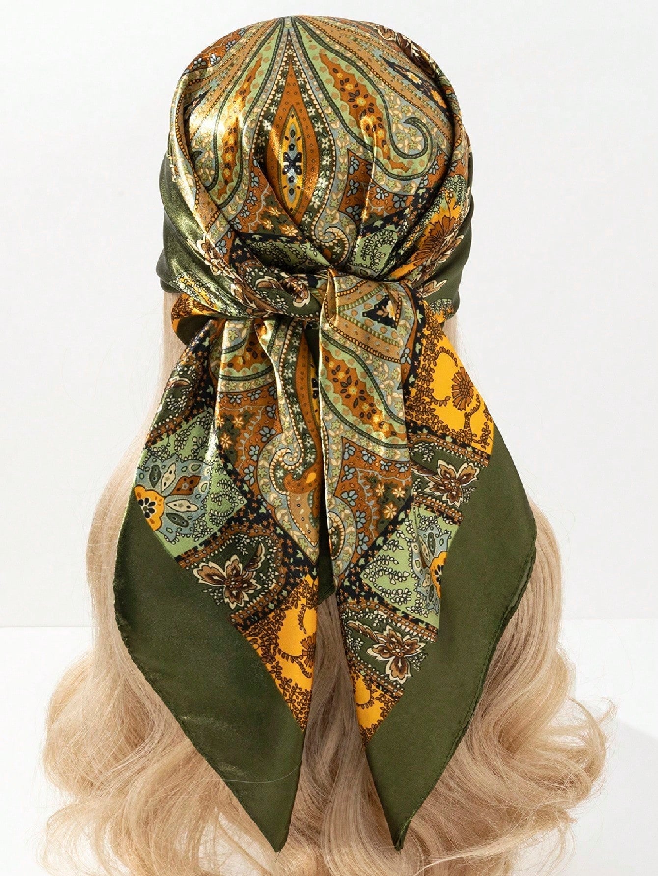 Luxury Silk Scarf 90*90cm, Ladies Head Wrap Topper, Vintage Four Seasons Women's Hair Scarf, Hijab, Foulard, Bandana, for Women