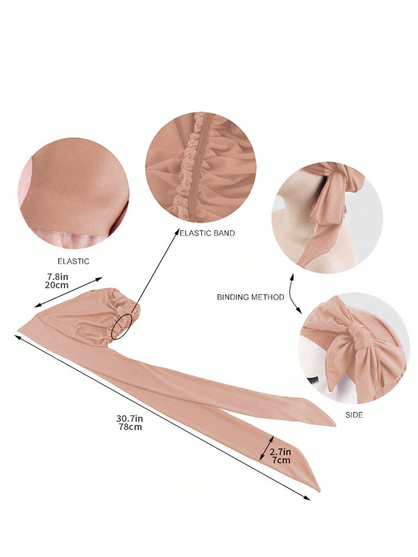 Khaki women's hair bonnet