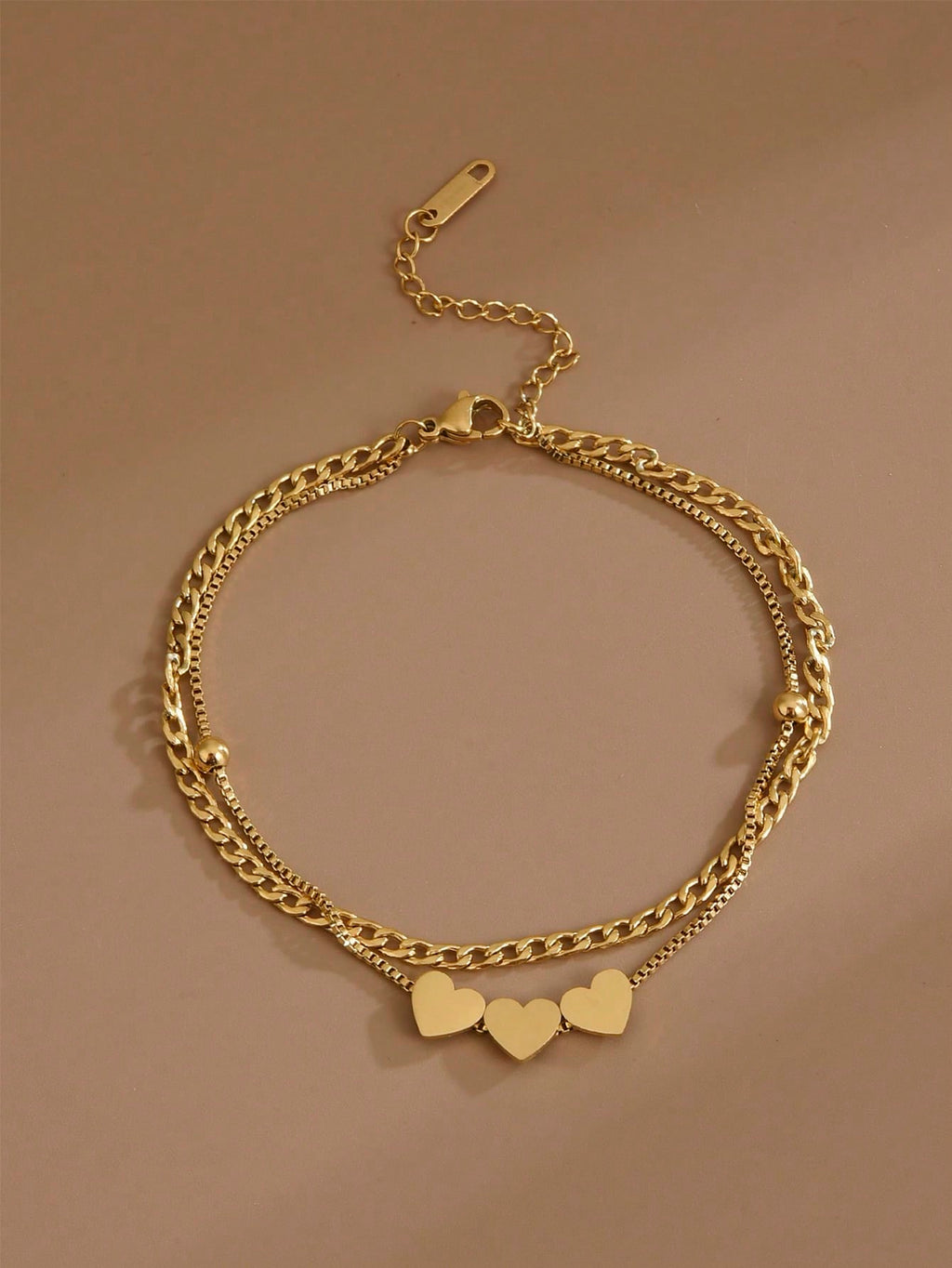 Stainless Steel Heart Anklet