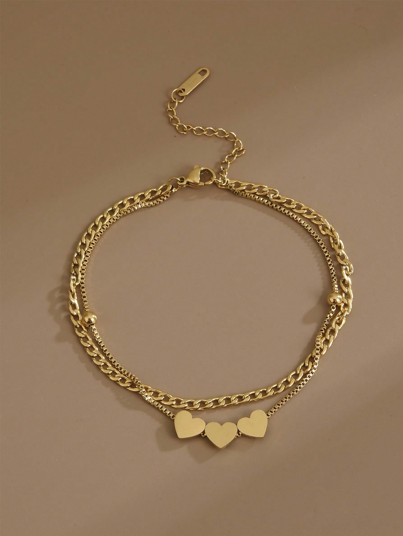 Stainless Steel Heart Anklet