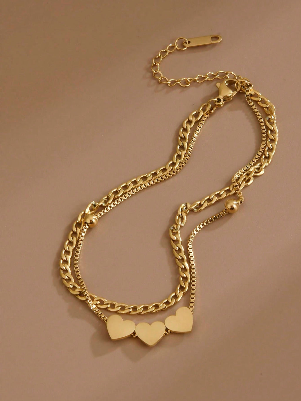 Stainless Steel Heart Anklet