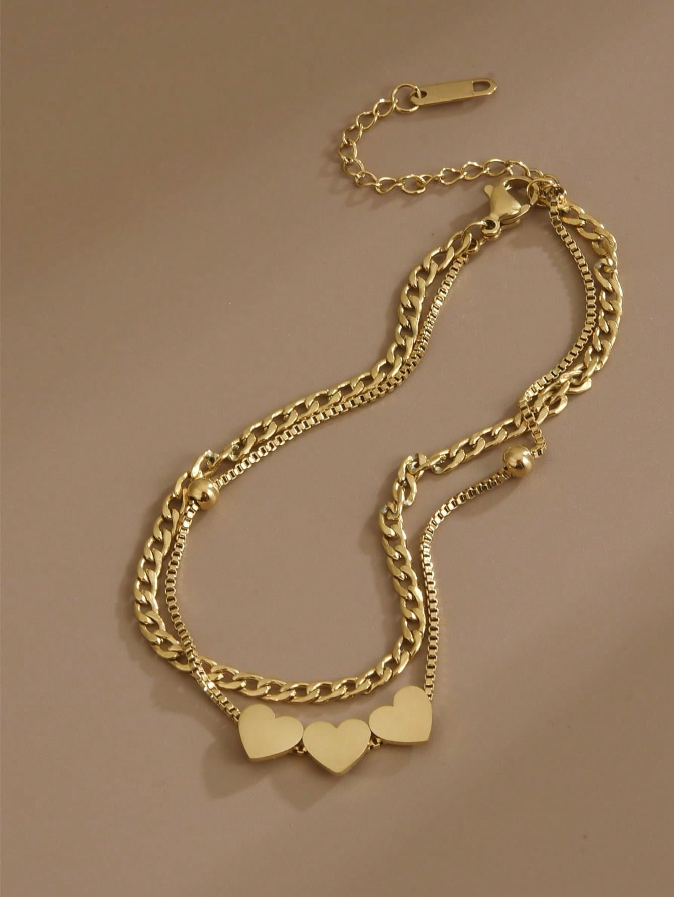 Stainless Steel Heart Anklet