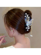 شعر مستعار لفتاة بزهرة وفراشية مزينة بالخرز واللؤلؤ الاصطناعي بالإضافة إلى زنك سبيكة ، إكسسوار شعر بي بي للفتيات الجميلة ، اختيار مثالي للهدايا