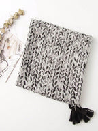 Women's Simple Printed Silk Scarf One Piece Fashion Silk Scarf Spring Summer Sun Protection Beach Towel Hairband Shawl Black