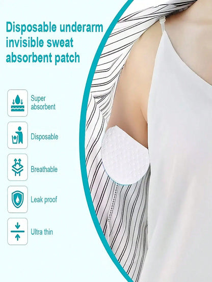 50pcs Underarm Sweat Absorbing Pad, Disposable Comfortable Sweat Absorption Pad, Operable and Effective, Comfortable and No Odor, Suitable for Men and Women in Hot Summer