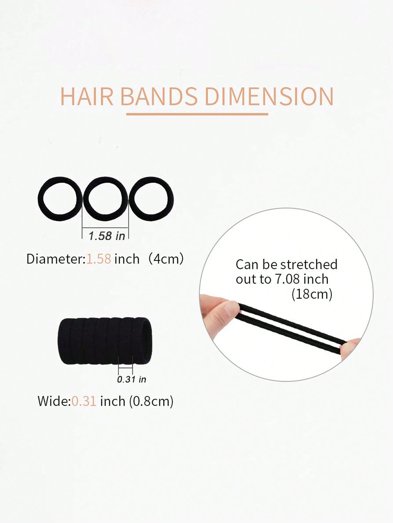 100pcs/pack candy color hair elastics for women with high elasticity and durability, simple and elegant design suitable for daily use and outfit coordination, fashionable and versatile hair accessories. Casual.