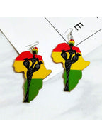 1 Pair of Exaggerated Geometric Design Earrings with Acrylic Map Letter Pattern