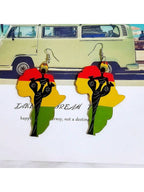 1 Pair of Exaggerated Geometric Design Earrings with Acrylic Map Letter Pattern