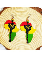 1 Pair of Exaggerated Geometric Design Earrings with Acrylic Map Letter Pattern