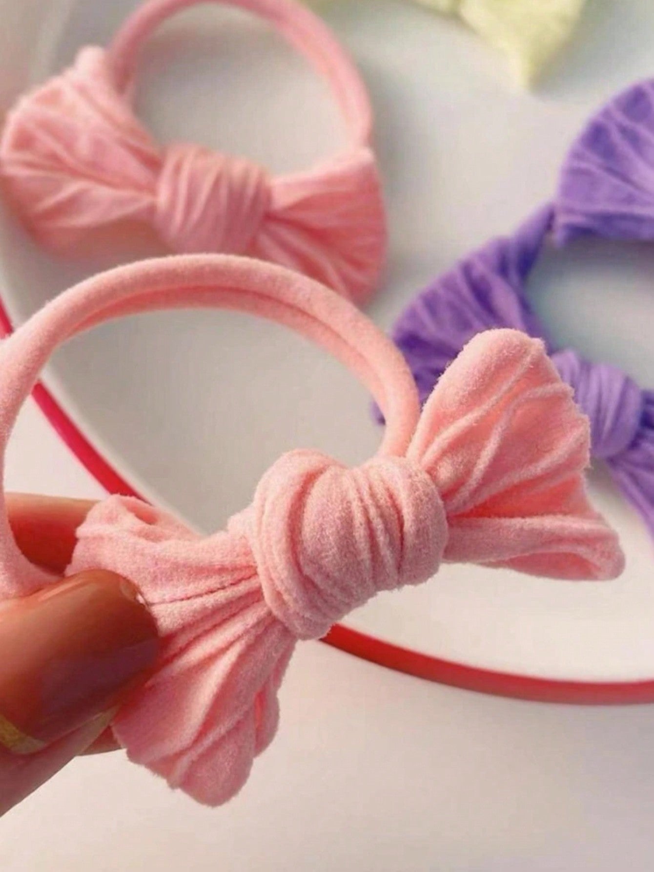 10pcs Colorful Elegant Knot Hair Ties for Women, High Elasticity, No-sew, Ponytail Holder