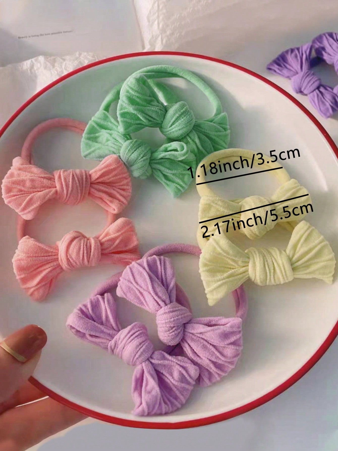 10pcs Colorful Elegant Knot Hair Ties for Women, High Elasticity, No-sew, Ponytail Holder