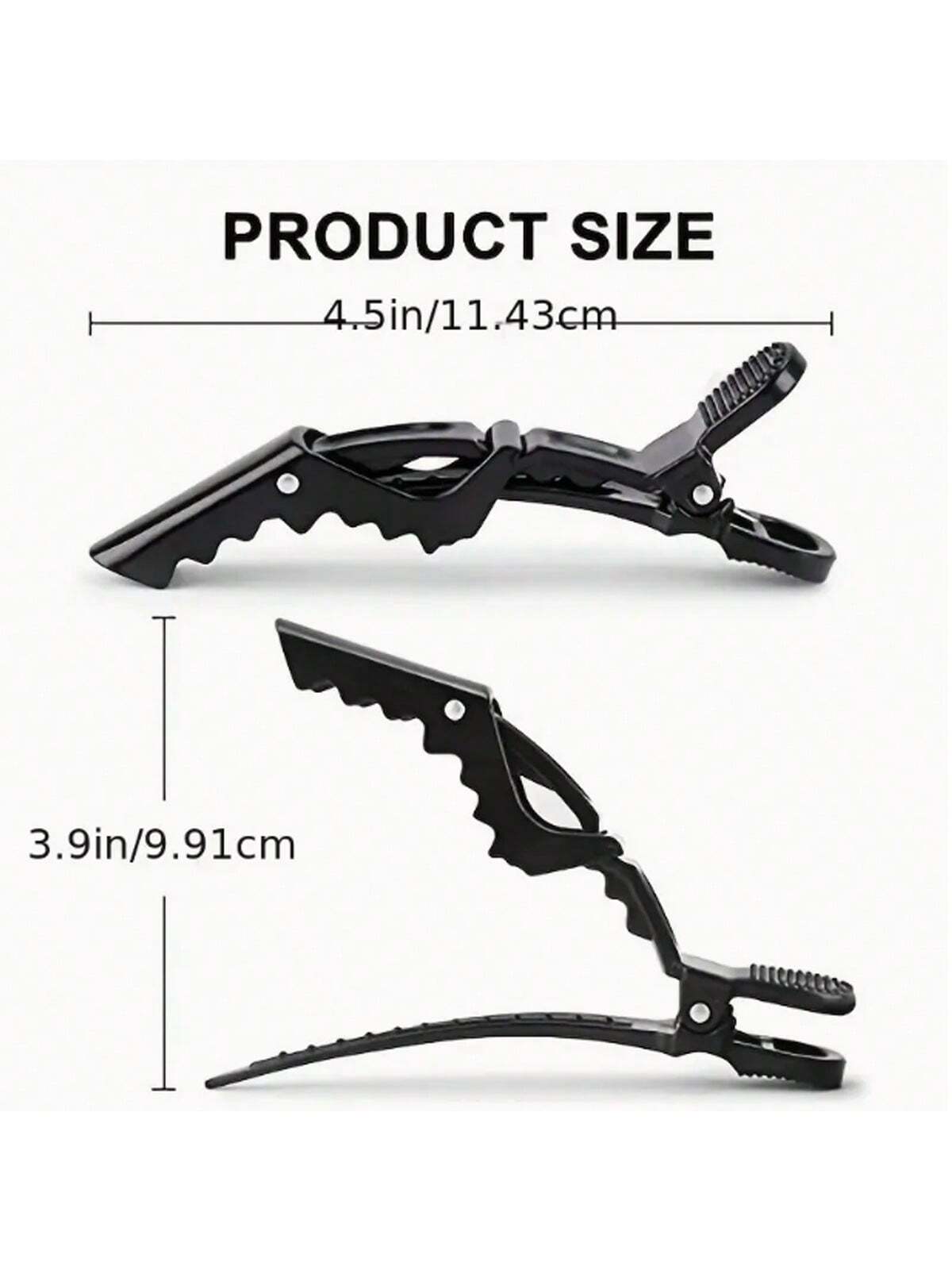 10-Piece Non-Slip Rubberized Hair Bands - Black for Professional Styling and Sectioning