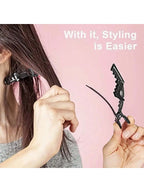 10-Piece Non-Slip Rubberized Hair Bands - Black for Professional Styling and Sectioning