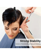 10-Piece Non-Slip Rubberized Hair Bands - Black for Professional Styling and Sectioning