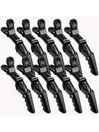 10-Piece Non-Slip Rubberized Hair Bands - Black for Professional Styling and Sectioning