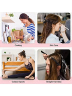 10-Piece Non-Slip Rubberized Hair Bands - Black for Professional Styling and Sectioning