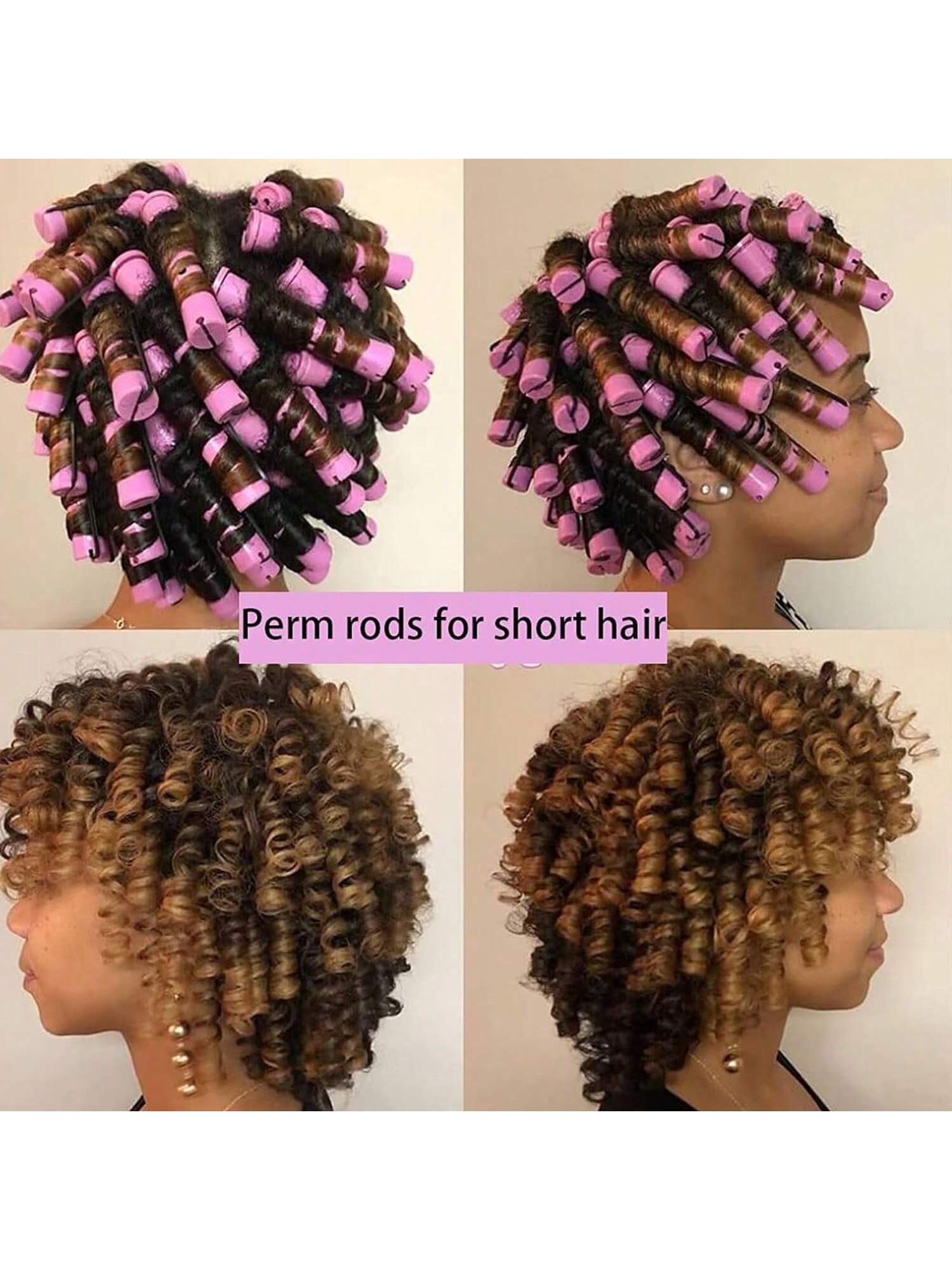 20 Pieces Cold Plastic Curling Irons for Natural Hair Heatless Curling Irons for Women Curling Irons Set for Long Medium Short Hair DIY Hair Salon Tools (Purple 0.75 Inch)