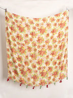 وشاح حريري زخرفي بطباعة أوراق القيقب مطبوع في فصل الربيع/الصيف، منشفة شاطئ مع واقي من الشمس