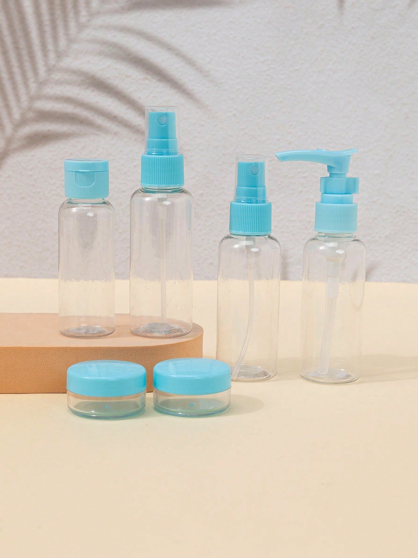 Blue Travel Bottles Set of 6 60ml and 40ml