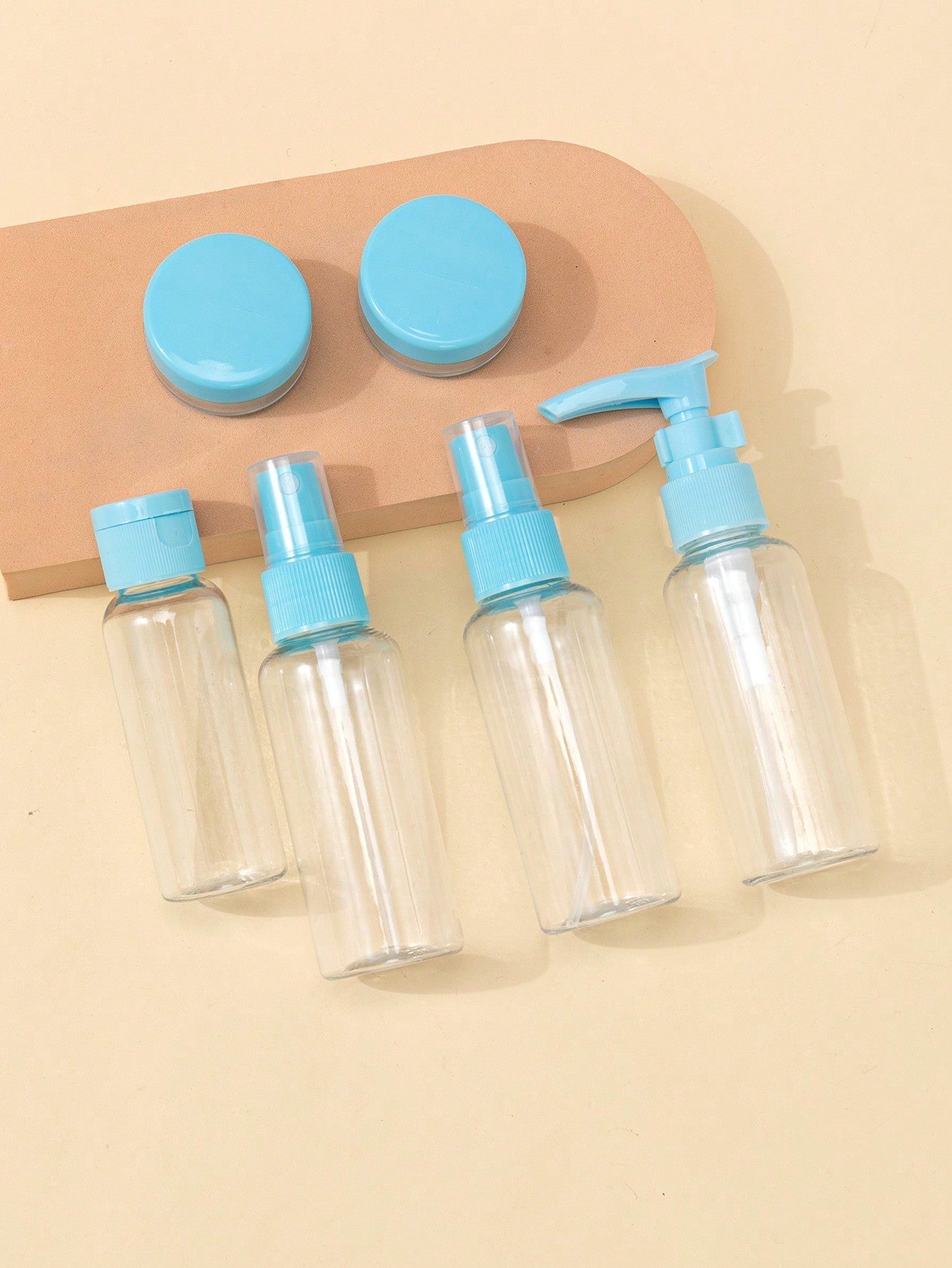 Blue Travel Bottles Set of 6 60ml and 40ml