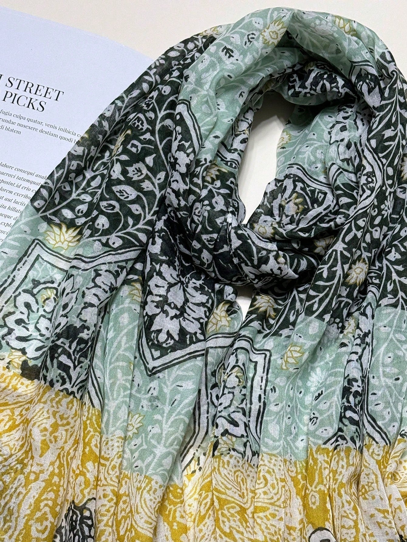 Elegant Women's Printed Silk Scarf
