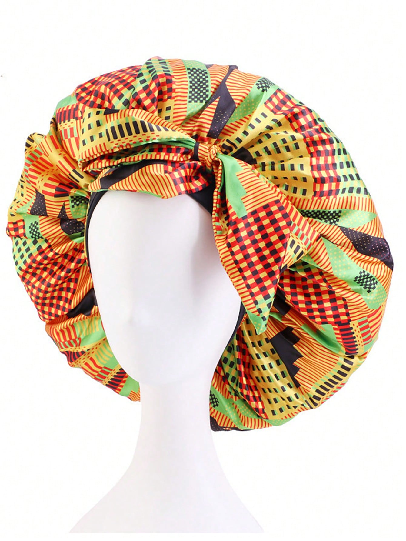 1pc New Ankara Knot Sleep Bonnet Multicolor Women's Hair Loss Scalp Cover Silk Bonnet Ankara Silk Bonnet for Women