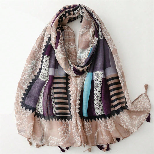 Fashion printed women's beach scarf/kerchief/kerchief, perfect for travel, photography, and daily use.