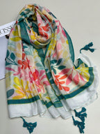Fashionable printed hanging hardware scarf, light and refreshing sunscreen scarf for women, suitable for casual outdoor travel, ladies silk scarf/new beach towel