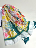 Fashionable printed hanging hardware scarf, light and refreshing sunscreen scarf for women, suitable for casual outdoor travel, ladies silk scarf/new beach towel