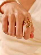 Fashion Open Ring Stainless Steel Snack Design for Women Daily Life One Piece
