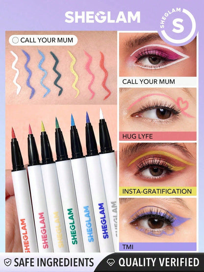 SHEGLAM Color Liquid Eyebrow Pencil - Outdoorsy 7 Colors Smudge-Proof High Concentration Waterproof Sweat-Proof Foldable Long Lasting/Easy to Use, Durable