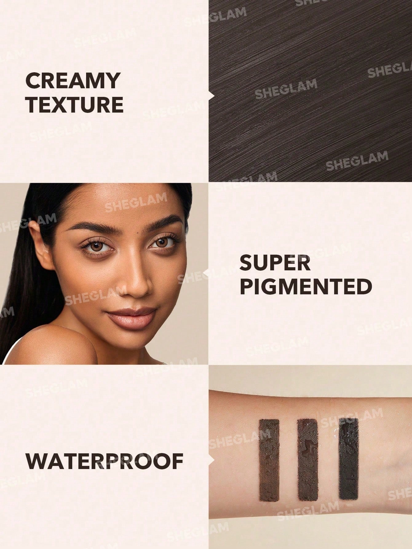 SHEGLAM بوماد الحواجب ضد الماء - كريم الحواجب محمي طويل ضد الماء شديد الصباغة والثبات ثمرة للتشكيل والتعبئة من شركة boss Brow مع فرشاة بطرفين