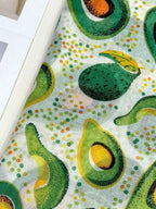 Soft and elegant cashmere fabric with fruit print