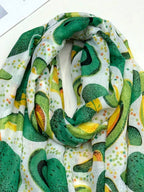 Soft and elegant cashmere fabric with fruit print