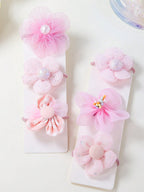 10-Piece Transparent Floral Hair Ties Set for Girls