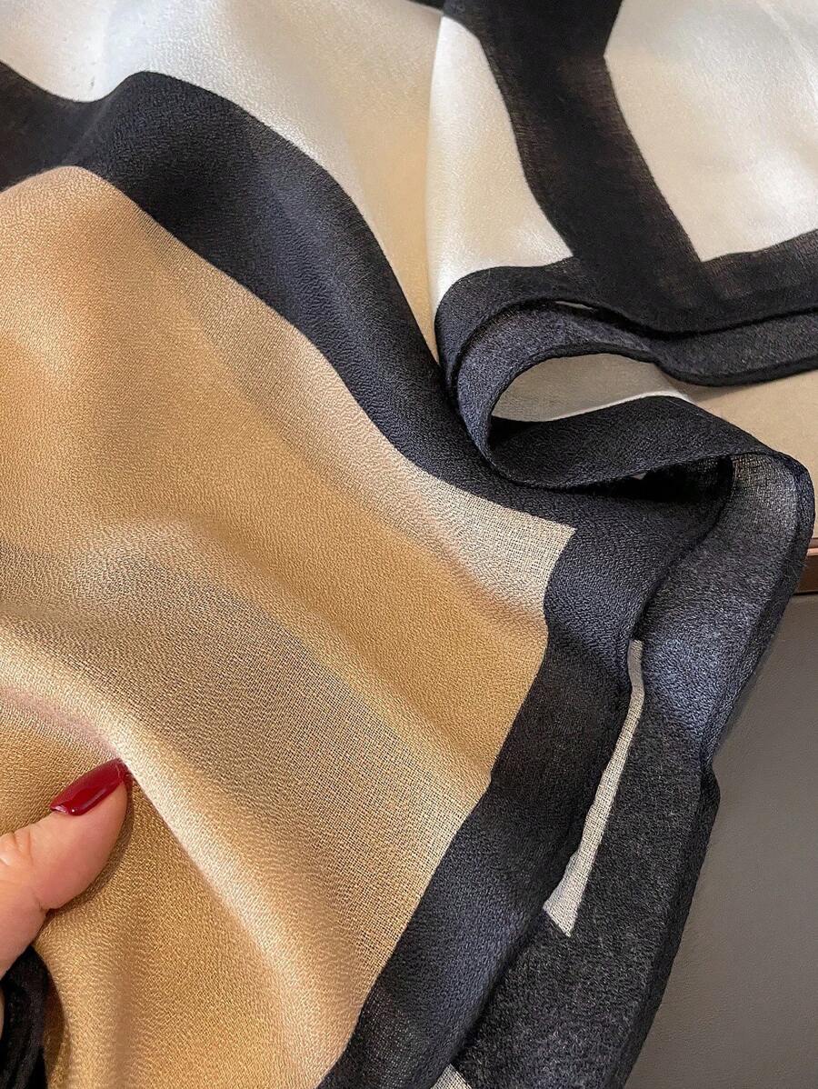 1 Piece Geometric Print Scarf - Soft, Breathable, and Stylish for Women - Suitable for Casual Daily Wear and Sun Protection, Printed Tie-dye Scarf for Everyday Use