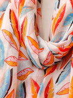 Elegant Beach Accessories Simple Style Scarf, Floral Print Silk Shawl Outdoor Wrap, Temporary Sunscreen Scarf for Autumn Spring